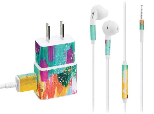Etta Vee Turquoise Brush Stroke Phone Charger Skin
