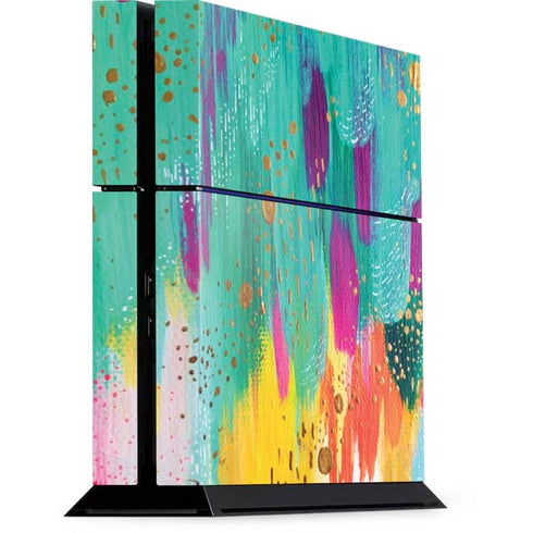 Etta Vee Turquoise Brush Stroke PS4 Console Skin