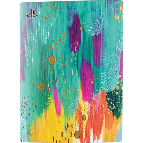 Etta Vee Turquoise Brush Stroke PS5 Console Skin