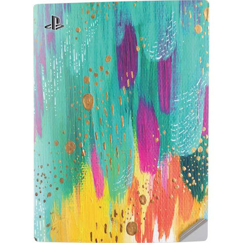 Etta Vee Turquoise Brush Stroke PS5 Digital Edition Console Skin