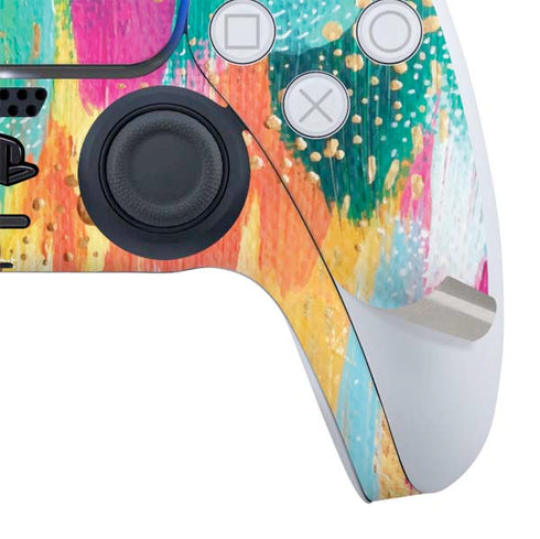 Etta Vee Turquoise Brush Stroke PS5 Controller Skin