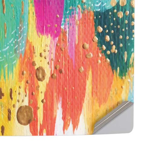 Turquoise Brush Stroke by Etta Vee PS5 Slim Disk Console Skin