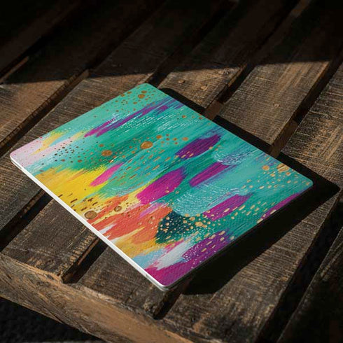 Etta Vee Turquoise Brush Stroke Surface Laptop 3 13.5in Skin