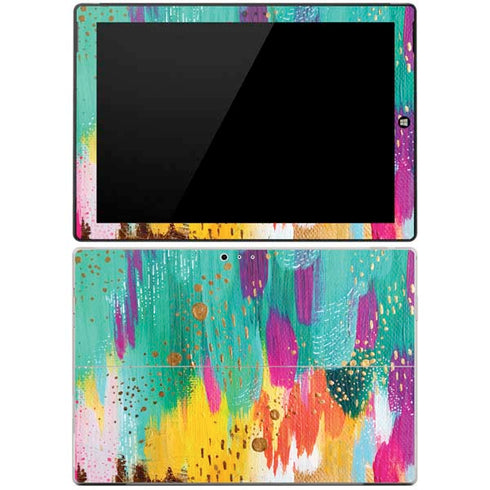 Etta Vee Turquoise Brush Stroke Surface Pro 3 Skin