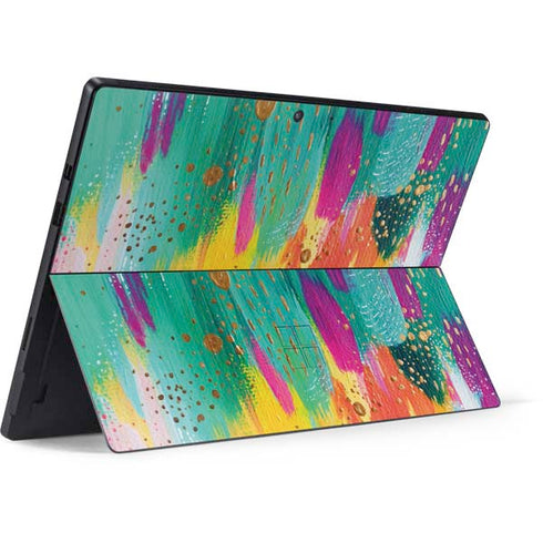 Etta Vee Turquoise Brush Stroke Surface Pro 7 Skin