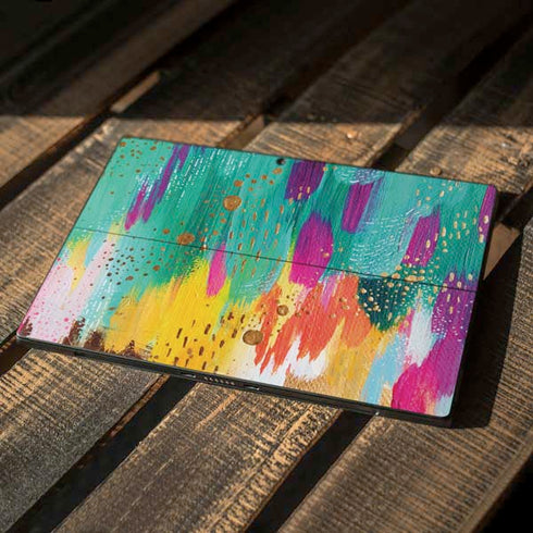 Etta Vee Turquoise Brush Stroke Surface Pro 7 Skin