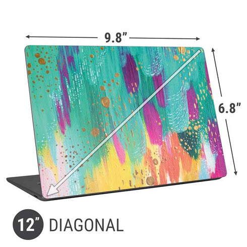 Etta Vee Turquoise Brush Stroke Universal Laptop 12in (9.8 x 6.8in) Skin