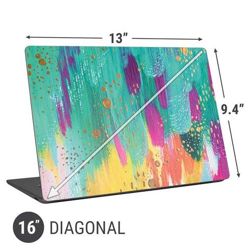 Etta Vee Turquoise Brush Stroke Universal Laptop 16in (13 x 9.4in) Skin