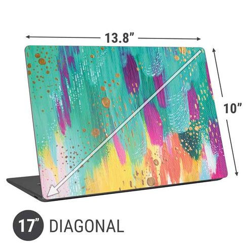 Etta Vee Turquoise Brush Stroke Universal Laptop 17in (13.8 x 10in) Skin