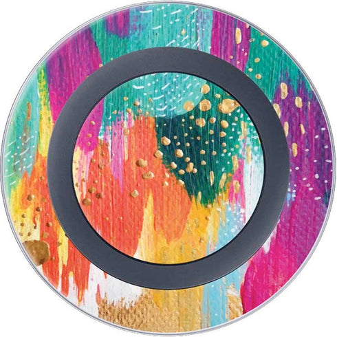 Etta Vee Turquoise Brush Stroke Wireless Charger Skin
