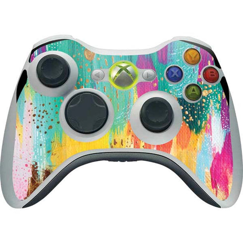 Etta Vee Turquoise Brush Stroke Xbox 360 Wireless Controller Skin