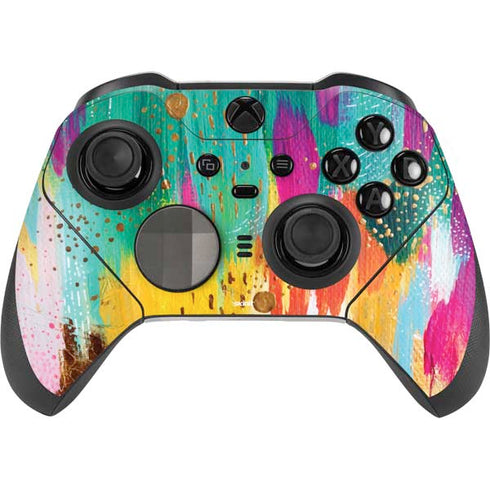 Etta Vee Turquoise Brush Stroke Xbox Elite Wireless Controller Series 2 Skin