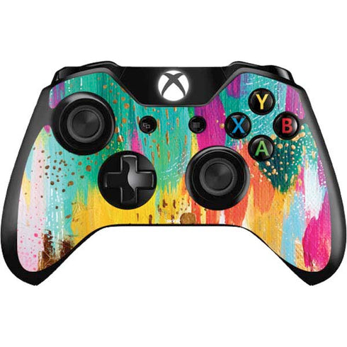 Etta Vee Turquoise Brush Stroke Xbox One Controller Skin
