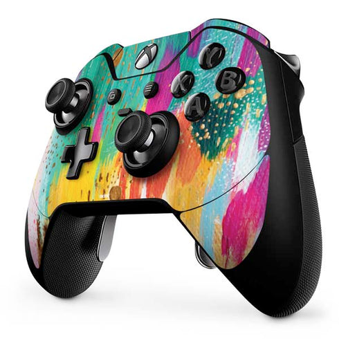 Etta Vee Turquoise Brush Stroke Xbox One Elite Controller Skin