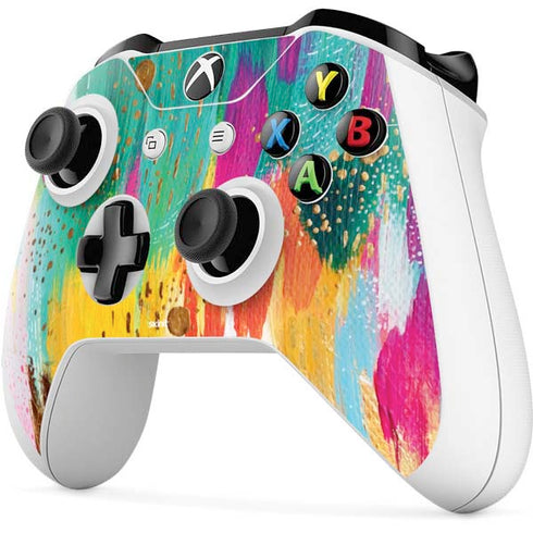 Etta Vee Turquoise Brush Stroke Xbox One S All-Digital Edition Bundle Skin