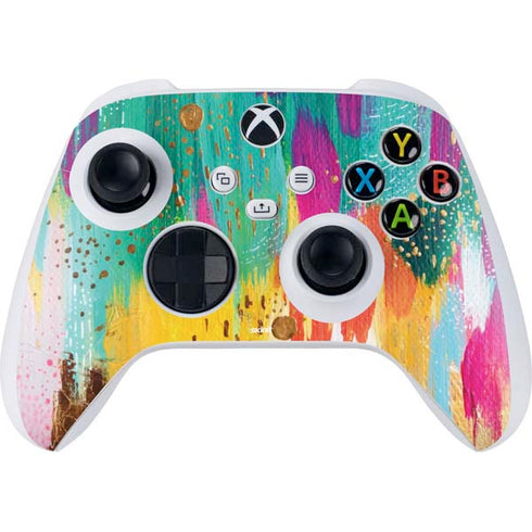 Etta Vee Turquoise Brush Stroke Xbox Series S Controller Skin