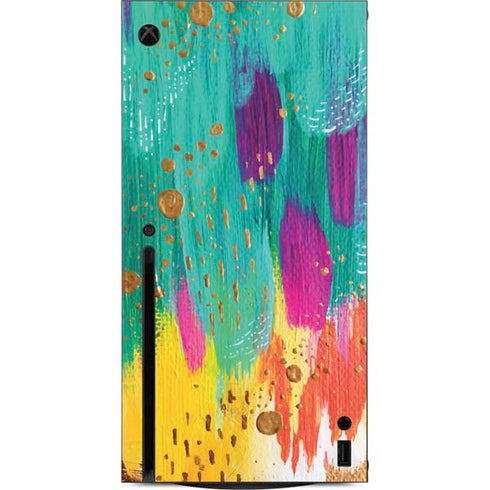 Etta Vee Turquoise Brush Stroke Xbox Series X Console Skin