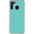 Turquoise Blue Solid Galaxy A21 Clear Case