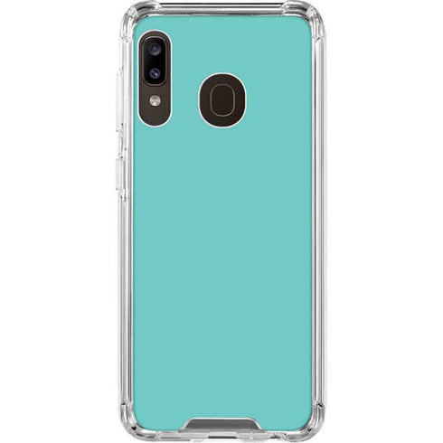 Turquoise Blue Solid Galaxy A30 Clear Case