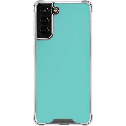 Turquoise Blue Solid Galaxy S21 FE Clear Case