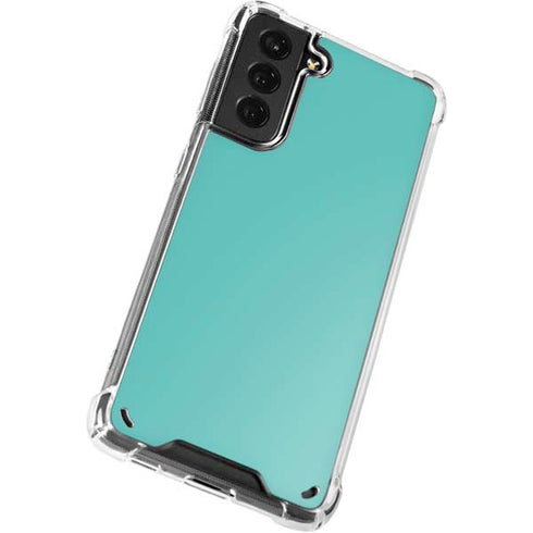 Turquoise Blue Solid Galaxy S21 Plus 5G Clear Case