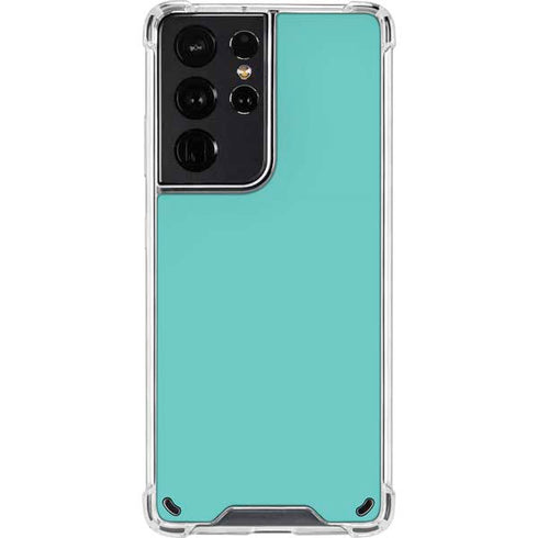 Turquoise Blue Solid Galaxy S21 Ultra 5G Clear Case