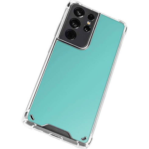 Turquoise Blue Solid Galaxy S21 Ultra 5G Clear Case