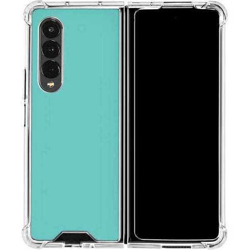 Turquoise Blue Solid Galaxy Z Fold4 5G Clear Case