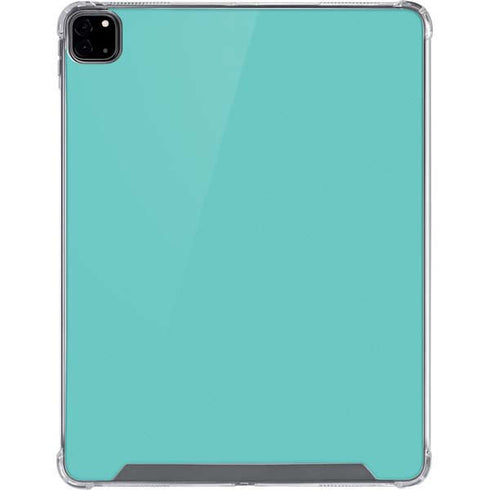 Turquoise Blue Solid iPad Pro 12.9in (2020) Clear Case