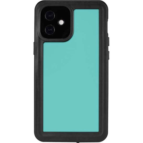 Turquoise Blue Solid iPhone 12 Mini Waterproof Case
