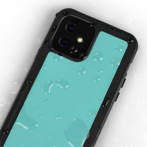 Turquoise Blue Solid iPhone 12 Mini Waterproof Case