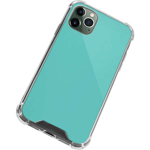 Turquoise Blue Solid iPhone 12 Pro Clear Case