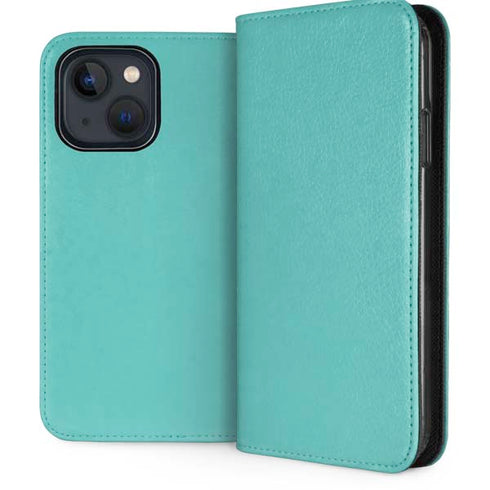Turquoise Blue Solid iPhone 13 Folio Case