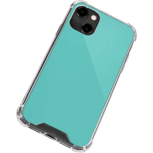Turquoise Blue Solid iPhone 14 Clear Case