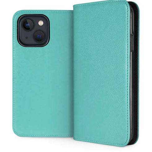 Turquoise Blue Solid iPhone 14 Folio Case