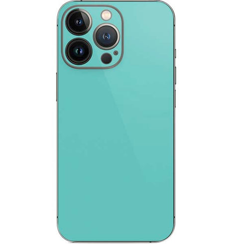 Turquoise Blue Solid iPhone 14 Pro Skin