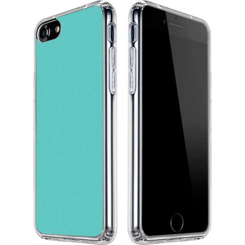 Turquoise Blue Solid iPhone SE (2nd & 3rd Gen) Clear Case