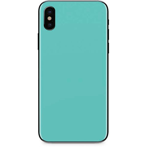 Turquoise Blue Solid iPhone X Skin