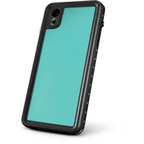 Turquoise Blue Solid iPhone XR Waterproof Case