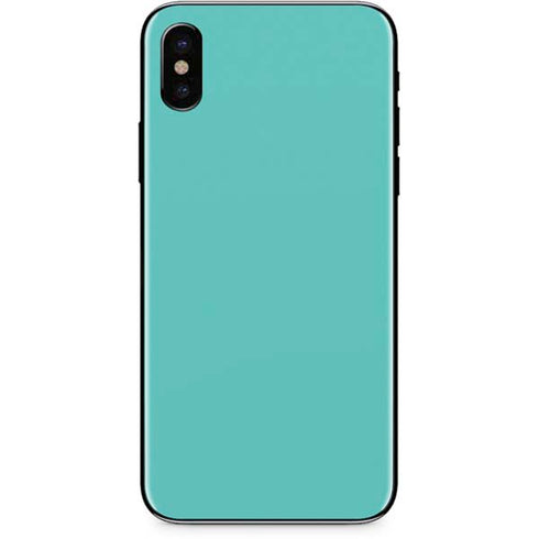 Turquoise Blue Solid iPhone XS Skin