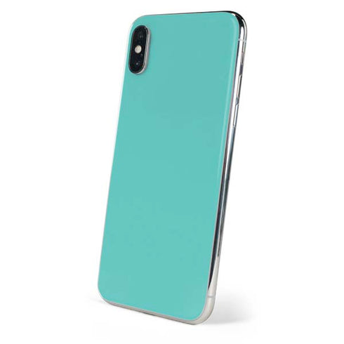 Turquoise Blue Solid iPhone XS Skin