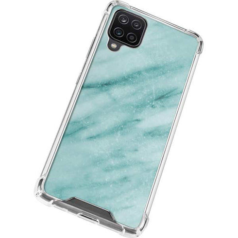 Turquoise Marble Galaxy A12 Clear Case
