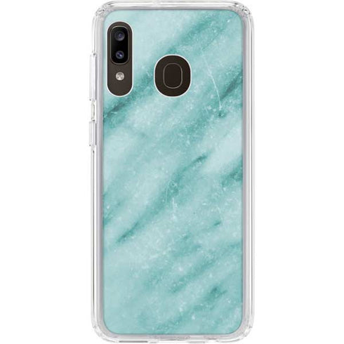Turquoise Marble Galaxy A20 Clear Case