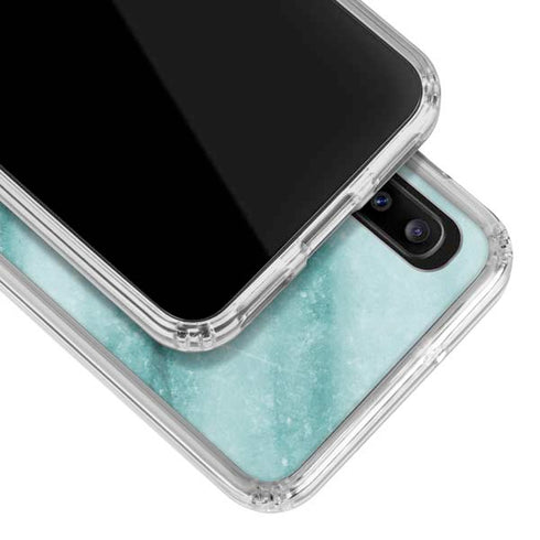 Turquoise Marble Galaxy A20 Clear Case