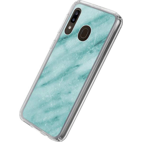 Turquoise Marble Galaxy A20 Clear Case