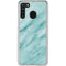Turquoise Marble Galaxy A21 Clear Case