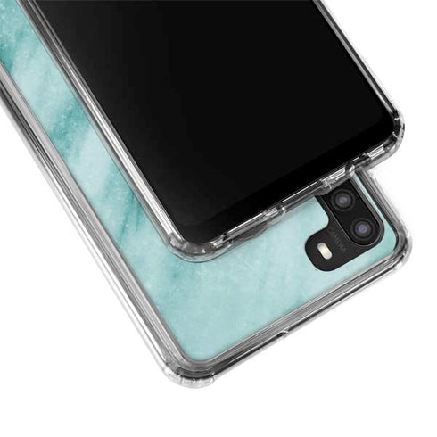 Turquoise Marble Galaxy A21 Clear Case