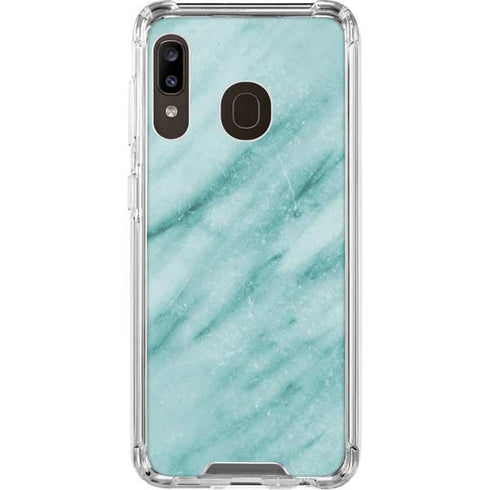 Turquoise Marble Galaxy A30 Clear Case