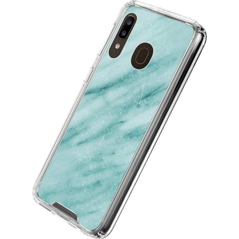 Turquoise Marble Galaxy A30 Clear Case