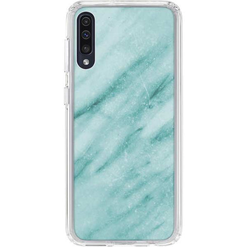 Turquoise Marble Galaxy A50 Clear Case